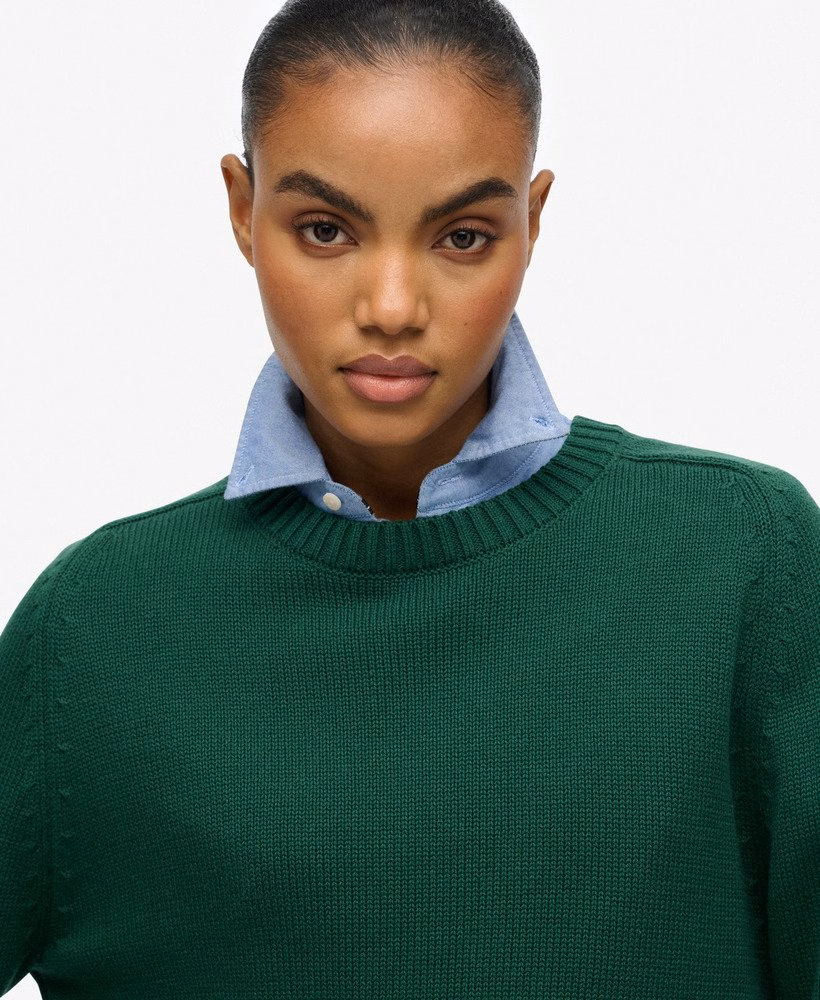 Slouchy gebreide trui met ronde hals