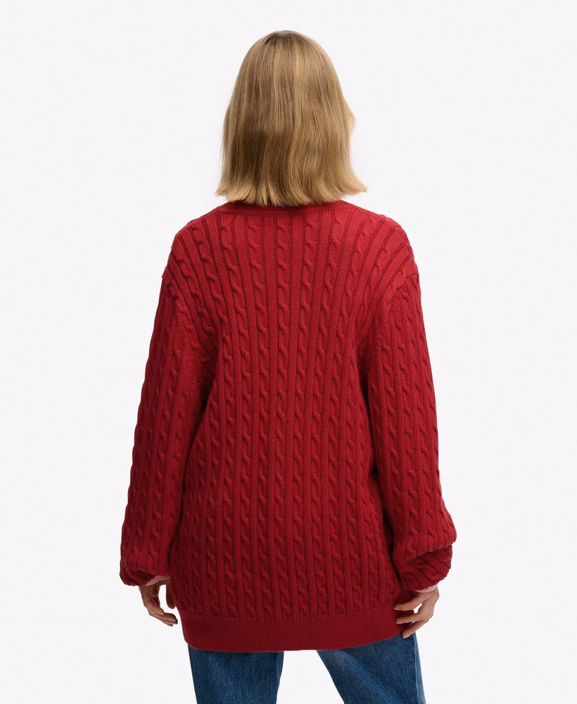 Extra grote V-hals kabeljumper
