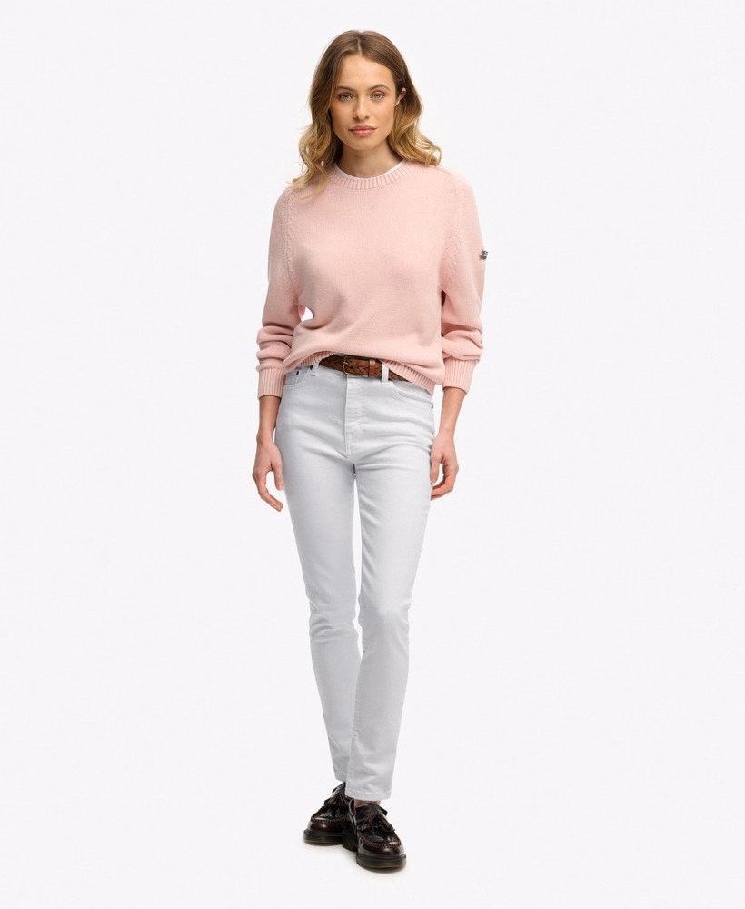 Slouchy gebreide trui met ronde hals