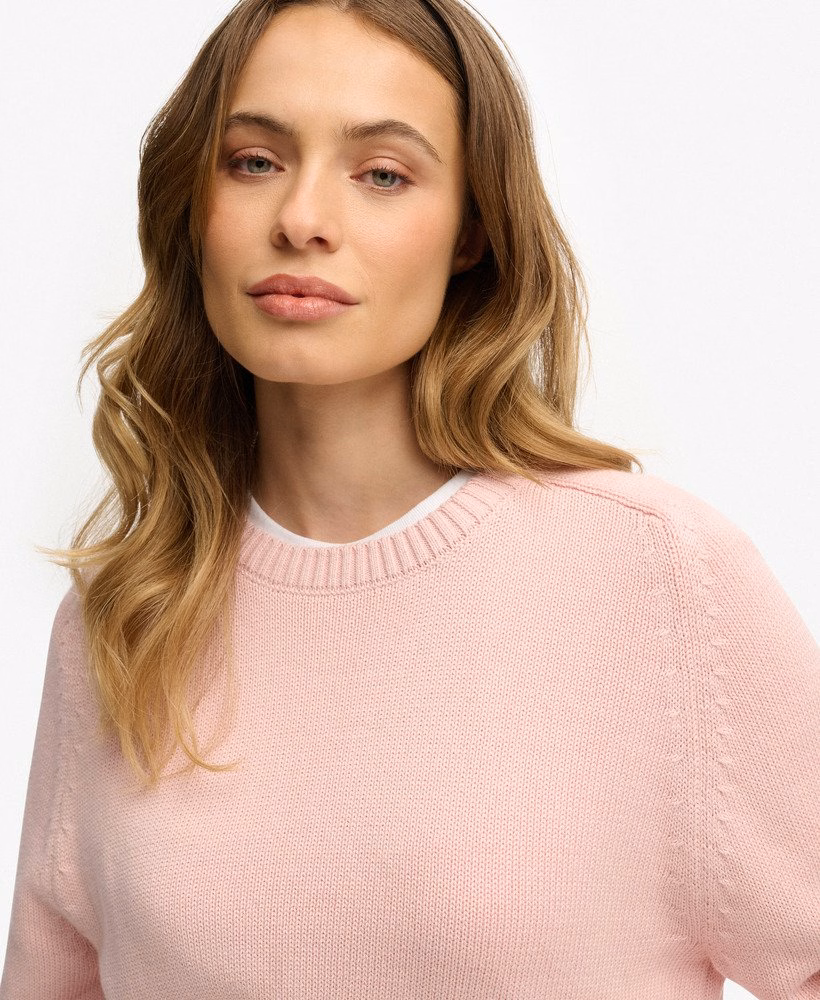Slouchy gebreide trui met ronde hals
