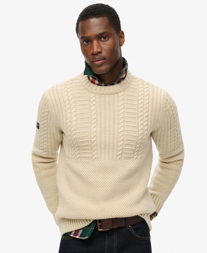 jacob crew jumper in ecru