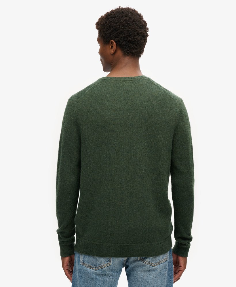 essentiële slim fit trui met ronde hals in olijfgroen surplus goods