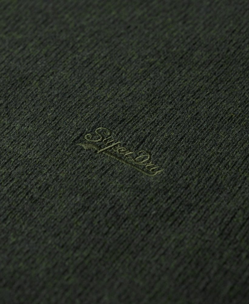 essentiële slim fit trui met ronde hals in olijfgroen surplus goods