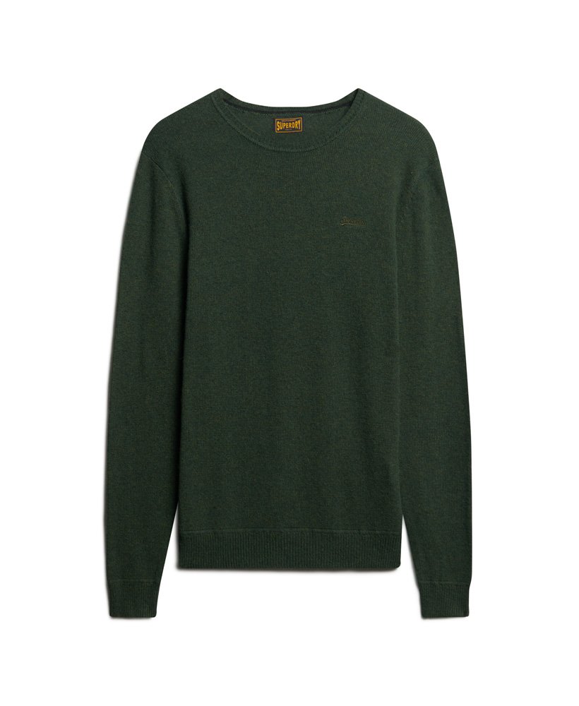 essentiële slim fit trui met ronde hals in olijfgroen surplus goods