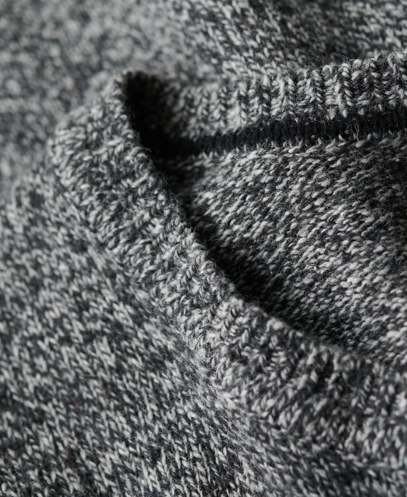 essentiële slim fit trui met ronde hals in donker antraciet jaspe
