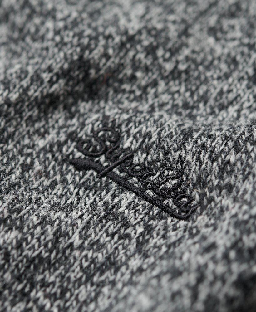 essentiële slim fit trui met ronde hals in donker antraciet jaspe