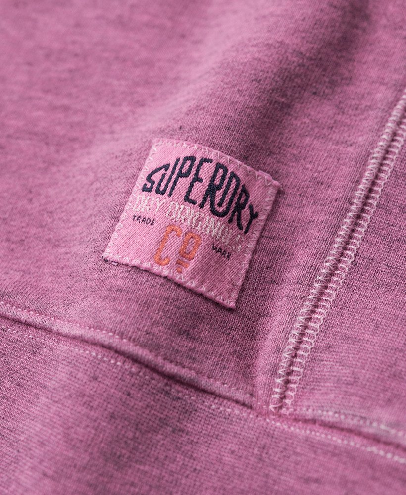 overgeverfde gemêleerde crewneck sweater in shocking pink