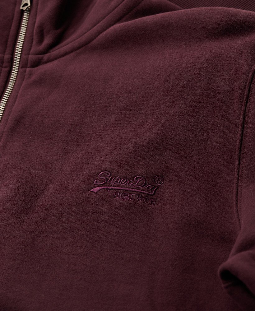 essential logo half zip sweatshirt in een rijke diepe bordeauxrode kleur.
