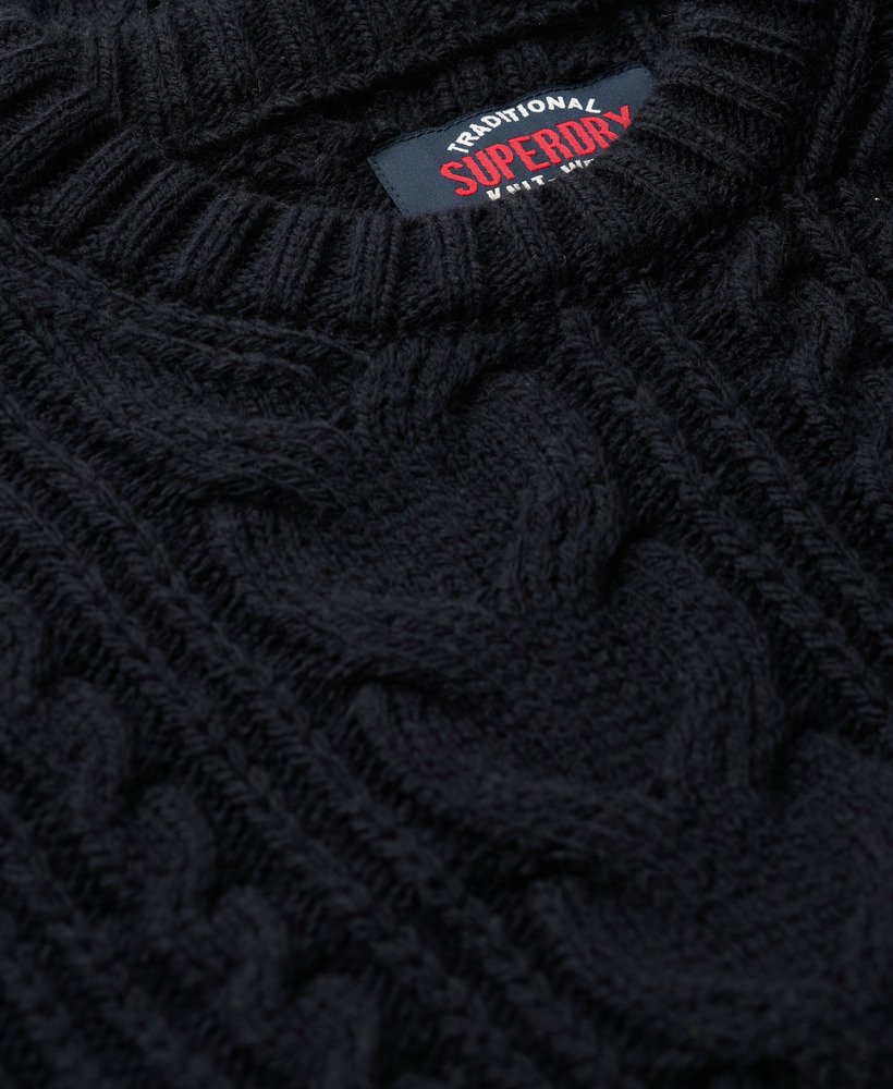 jacob kabelgebreide trui in eclipse navy