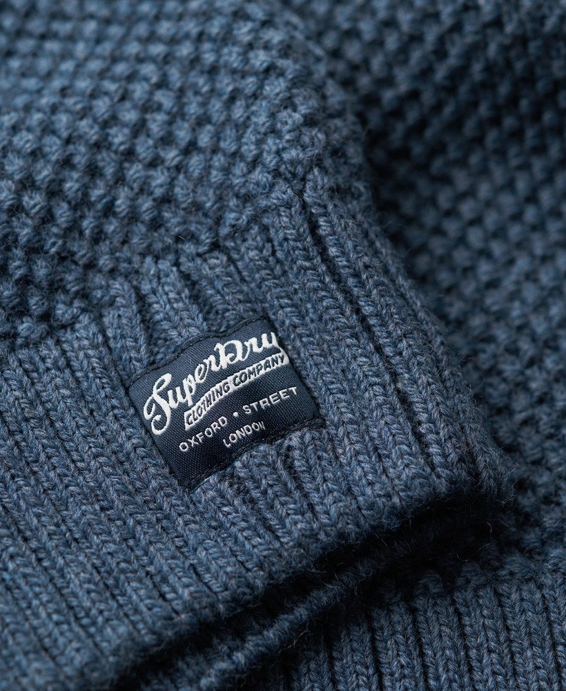 jacob kabeltrui in denimblauw