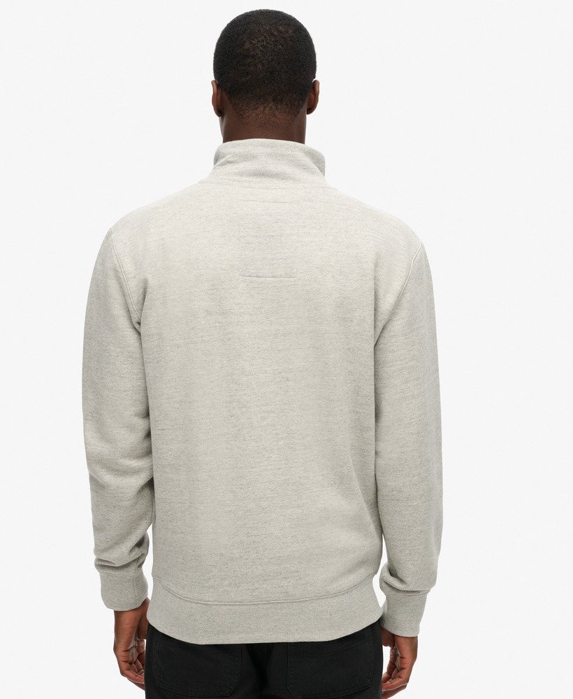 essential logo half zip sweatshirt in varsity grey grindle