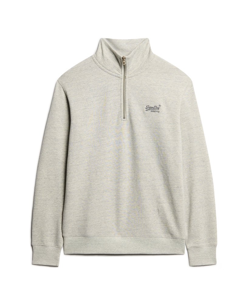essential logo half zip sweatshirt in varsity grey grindle