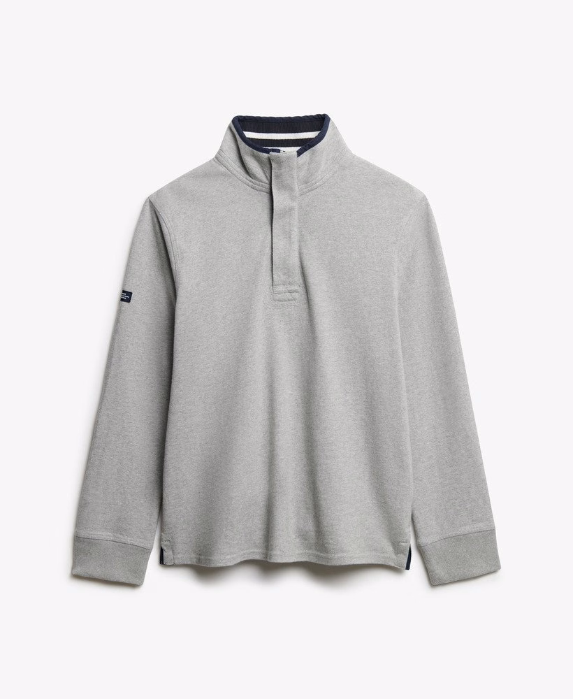 Katoenen klassieke jersey trui met halve rits