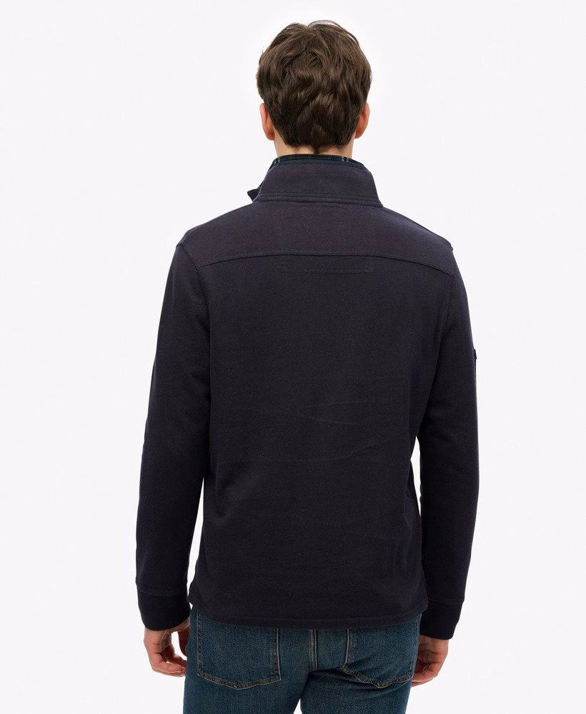 Katoenen klassieke jersey trui met halve rits