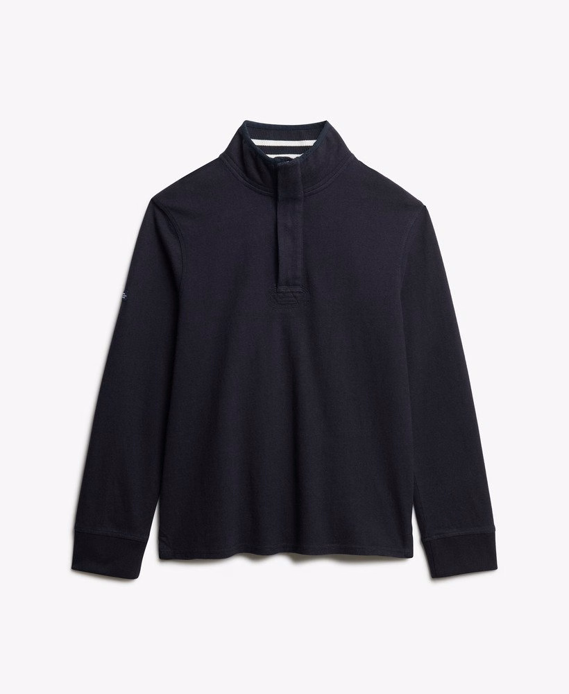 Katoenen klassieke jersey trui met halve rits