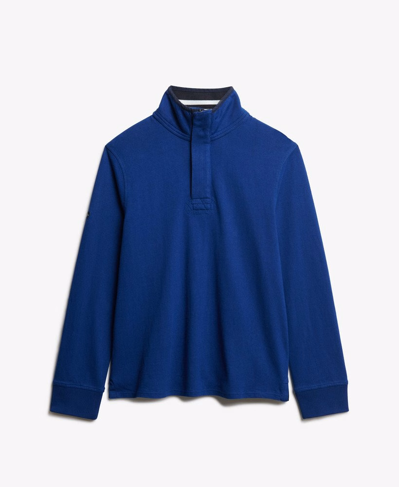 Katoenen klassieke jersey trui met halve rits
