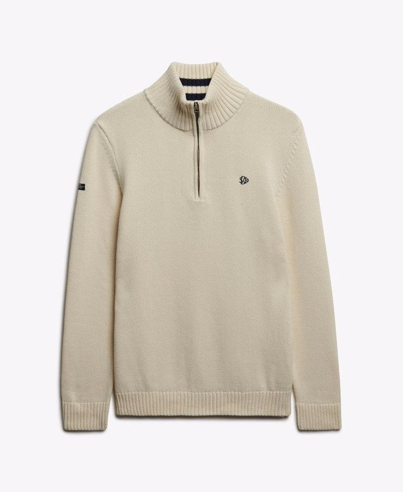 Katoenen gebreide trui met halve rits