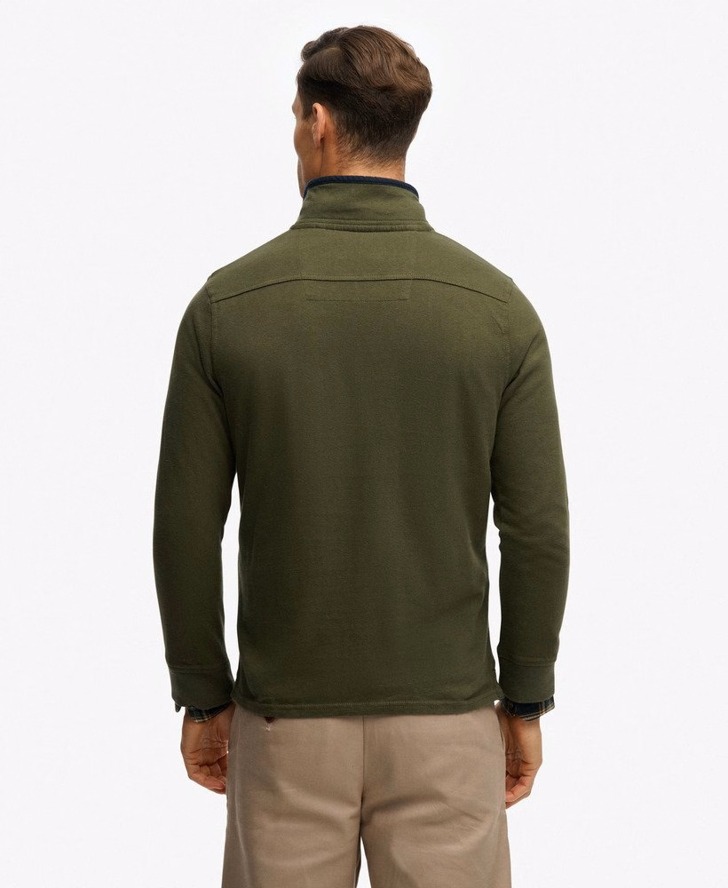 Katoenen klassieke jersey trui met halve rits