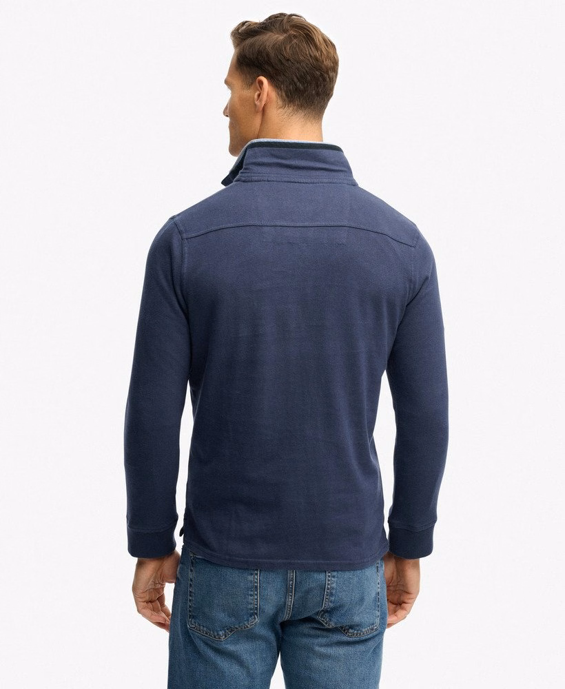 Katoenen klassieke jersey trui met halve rits