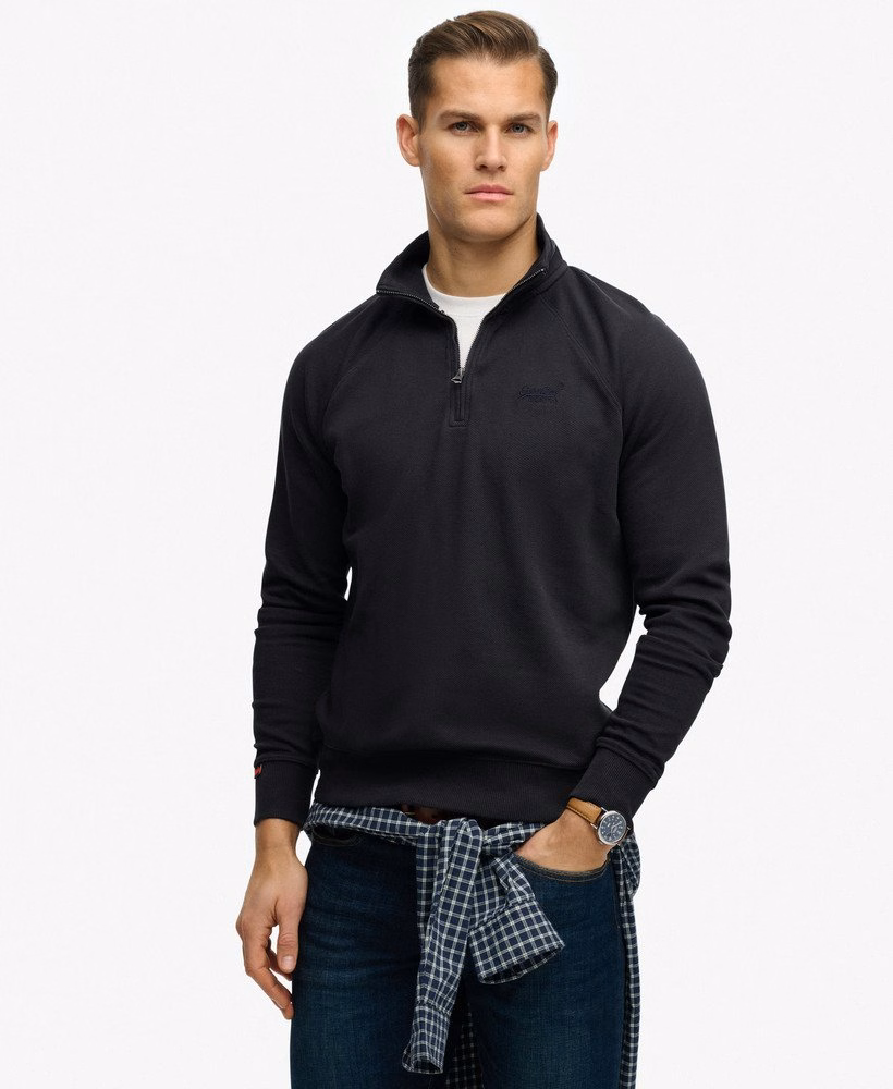 Essential Logo Raglan Henley Sweatshirt