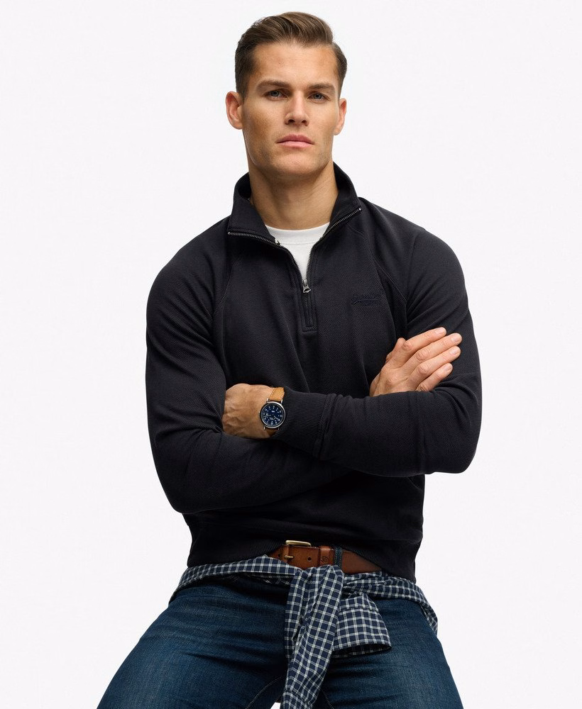 Essential Logo Raglan Henley Sweatshirt