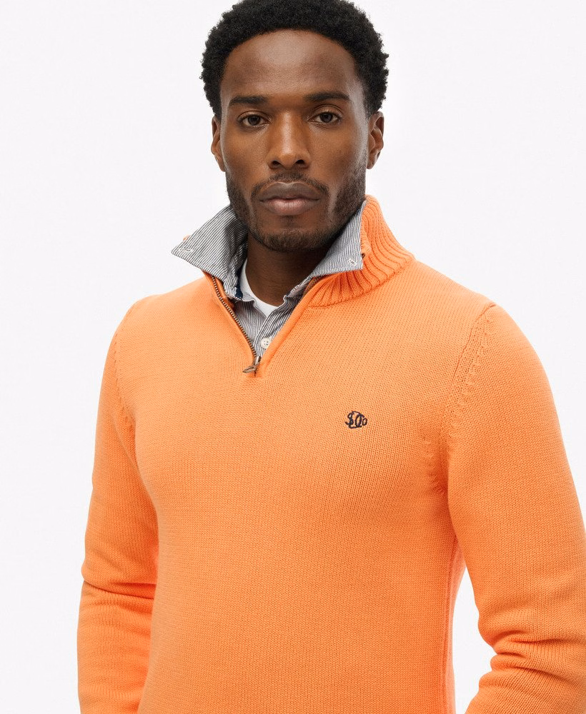 Katoenen gebreide trui met halve rits