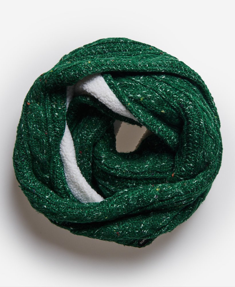gracie cable snood in burlington green tweed
