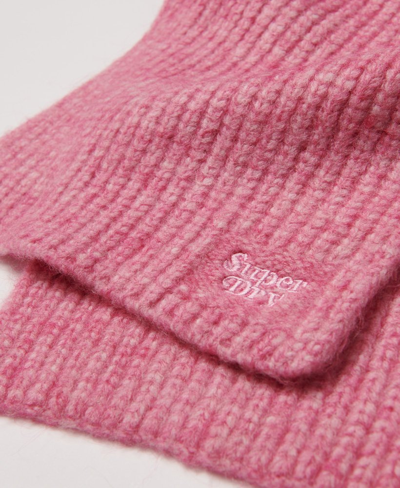 geribbelde gebreide sjaal in chateau rose pink