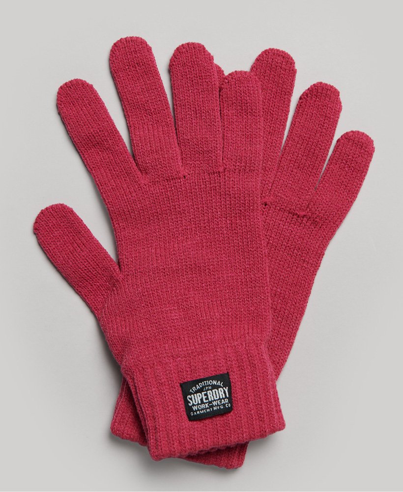 klassieke gebreide handschoenen in roze pauwenmotief