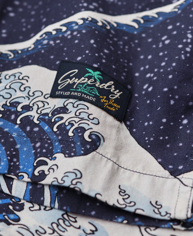hawaiiaans shirt met korte mouwen in de afbeelding van the great wave.