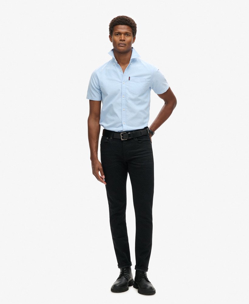 oxford overhemd met korte mouwen in klassiek blauw