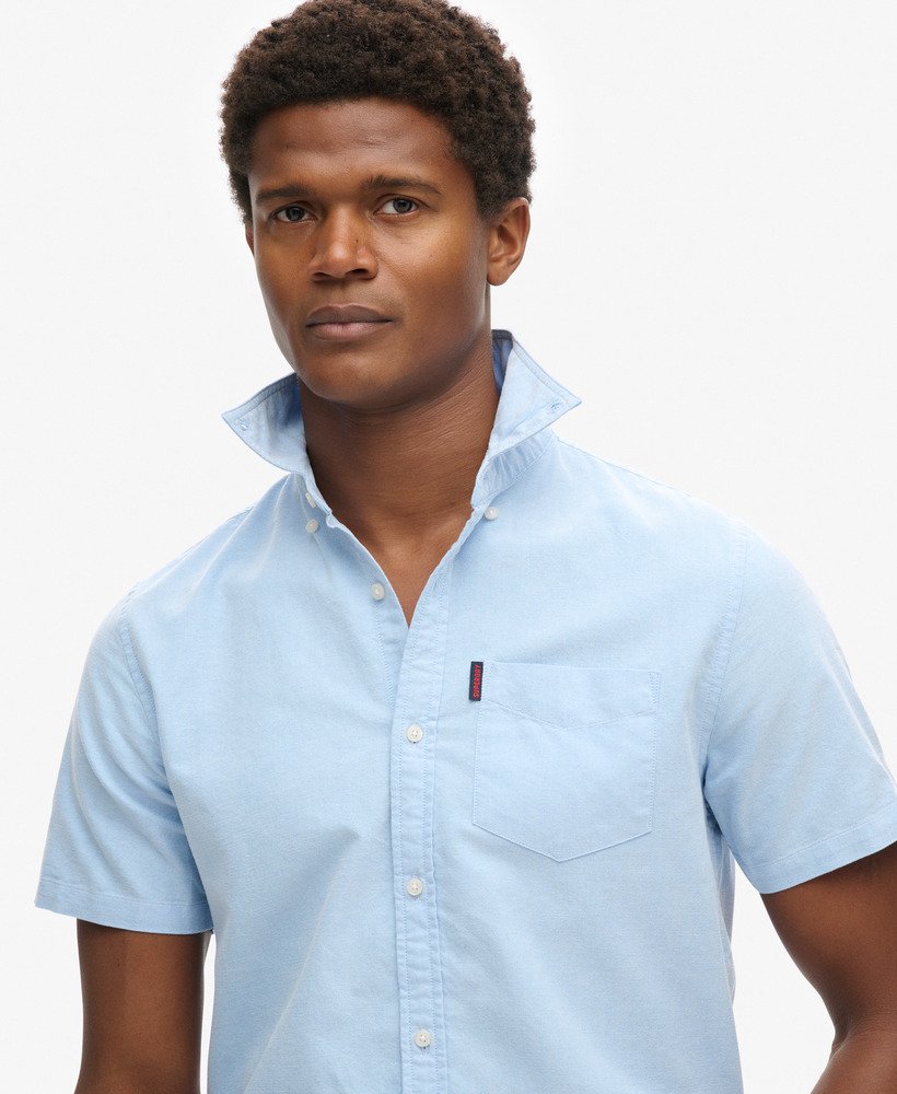 oxford overhemd met korte mouwen in klassiek blauw