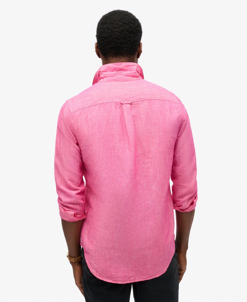organic cotton studios linnen overhemd met knoopsluiting in vibe pink