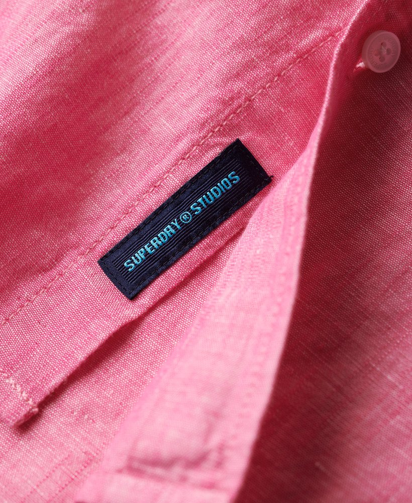 organic cotton studios linnen overhemd met knoopsluiting in vibe pink