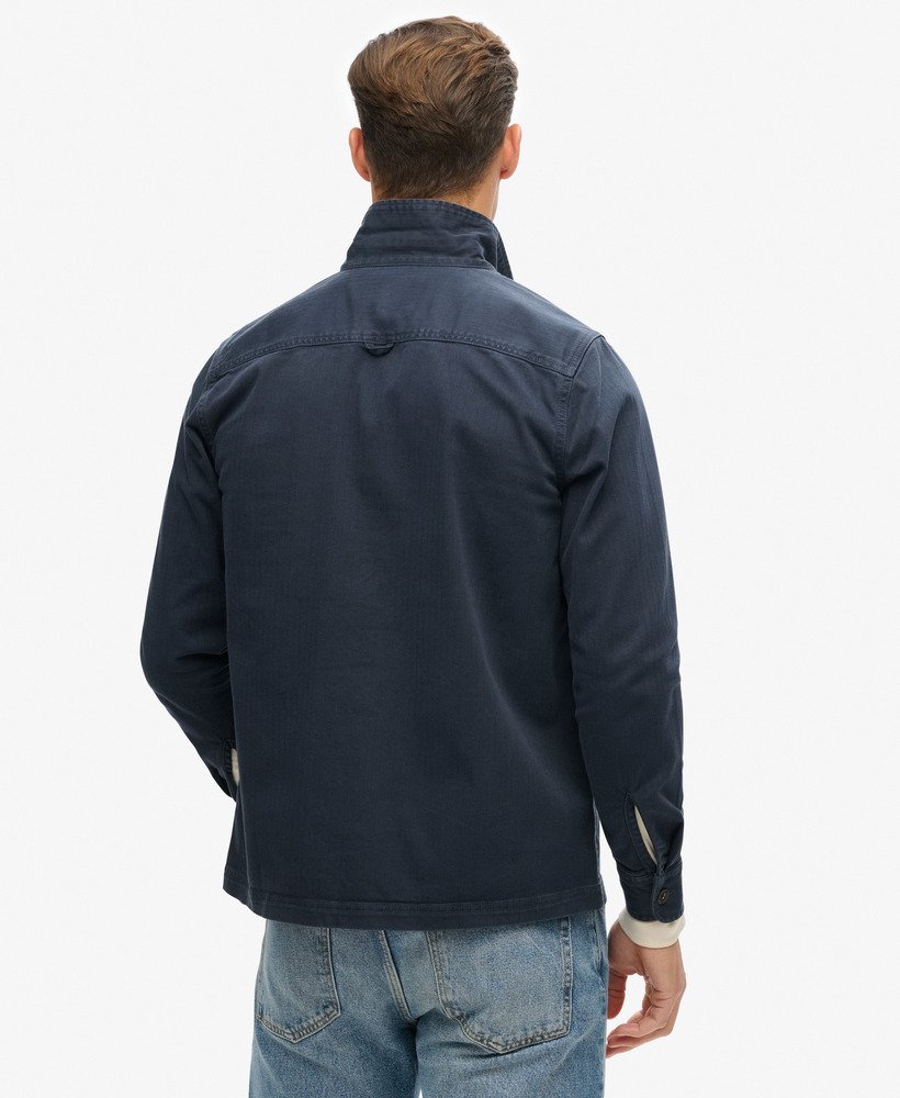 the merchant store - overhemd met visgraatmotief in eclipse navy