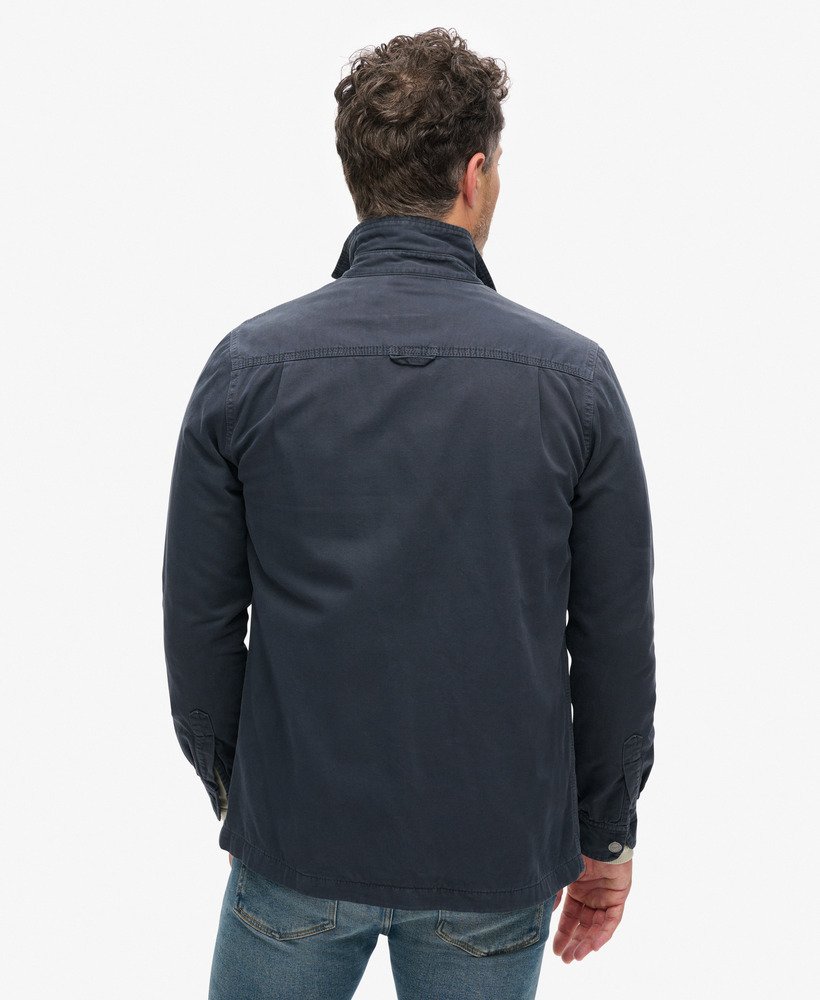 overhemd van biologisch katoenen canvas in midnight navy