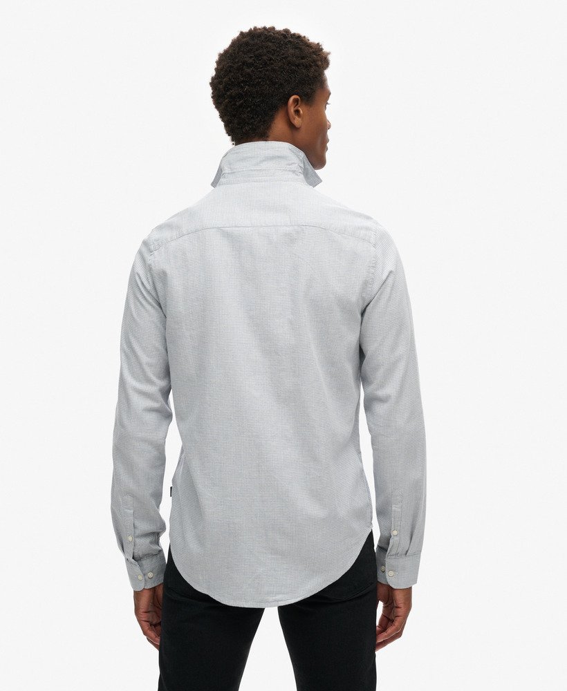 nette katoenen blouse met lange mouwen in een mix van antracietgrijs en katoen.