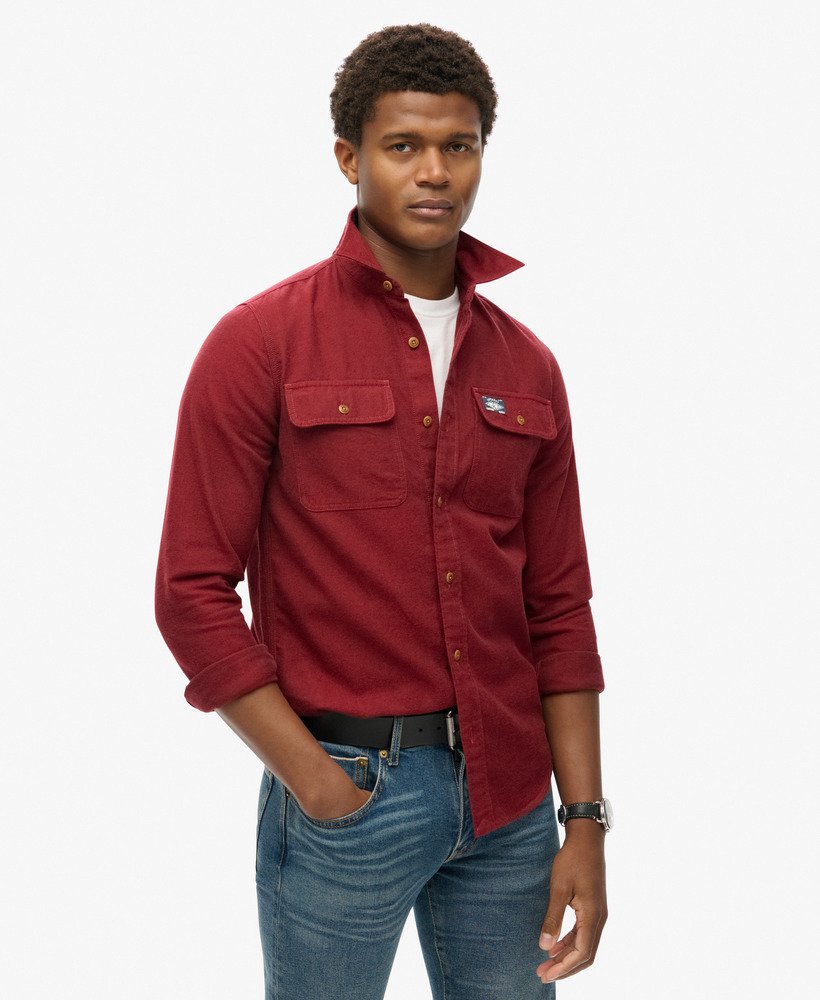 trailsman relaxed fit overshirt in expedition red