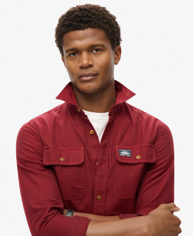 trailsman relaxed fit overshirt in expedition red