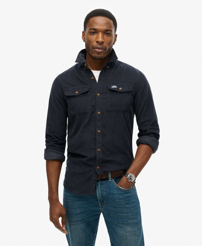 trailsman relaxed fit corduroy shirt in eclipse navy