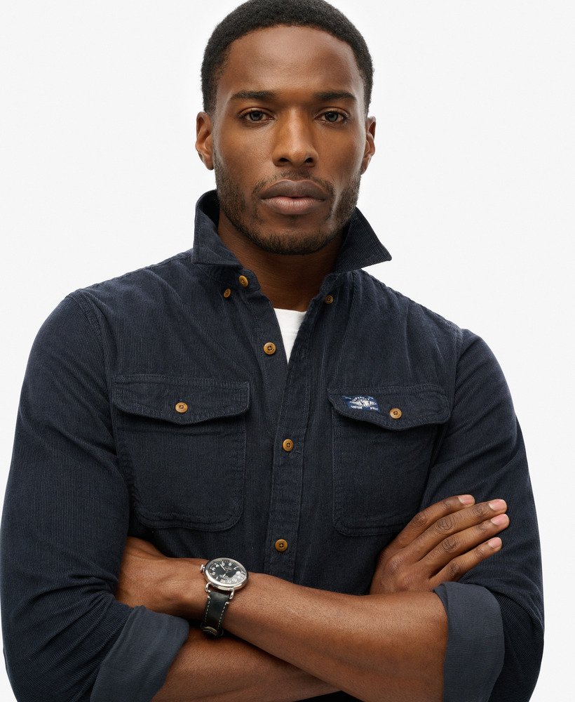 trailsman relaxed fit corduroy shirt in eclipse navy