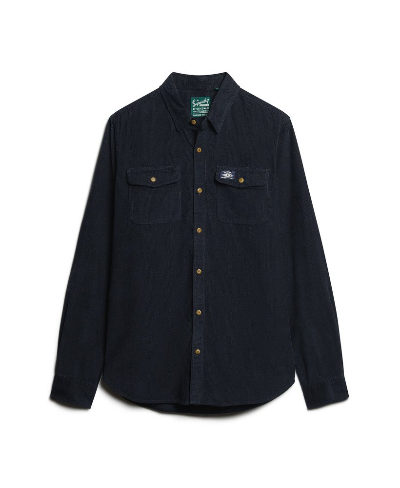 trailsman relaxed fit corduroy shirt in eclipse navy