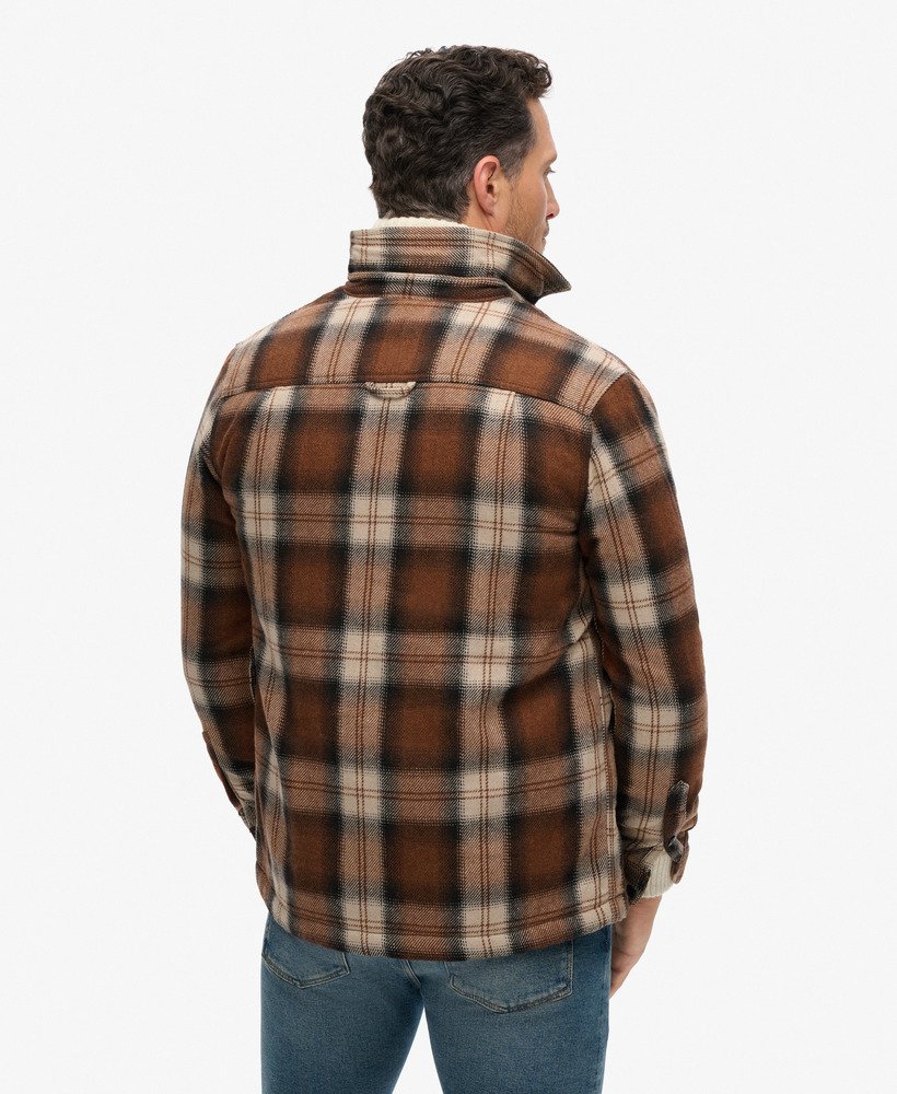 wool miller overshirt in roderick check brown