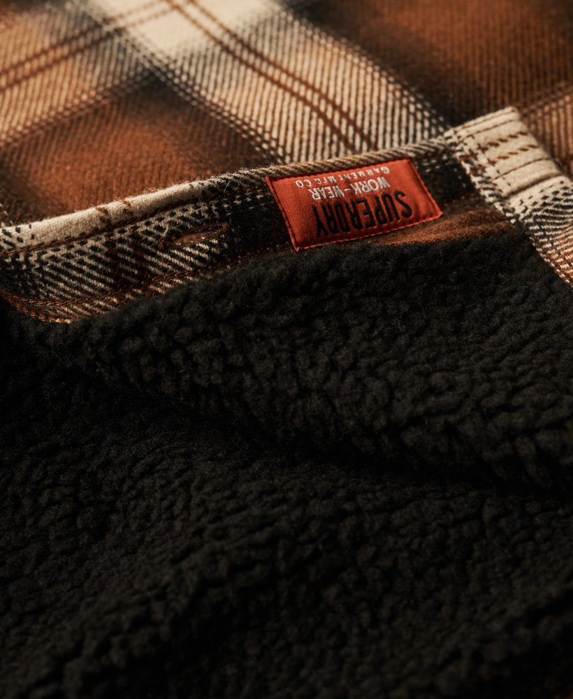 wool miller overshirt in roderick check brown