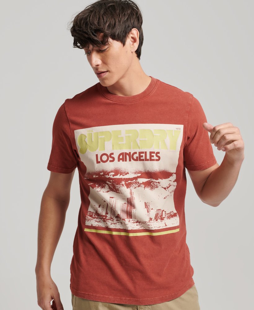 vintage foto t-shirt in gerookt kaneeloranje