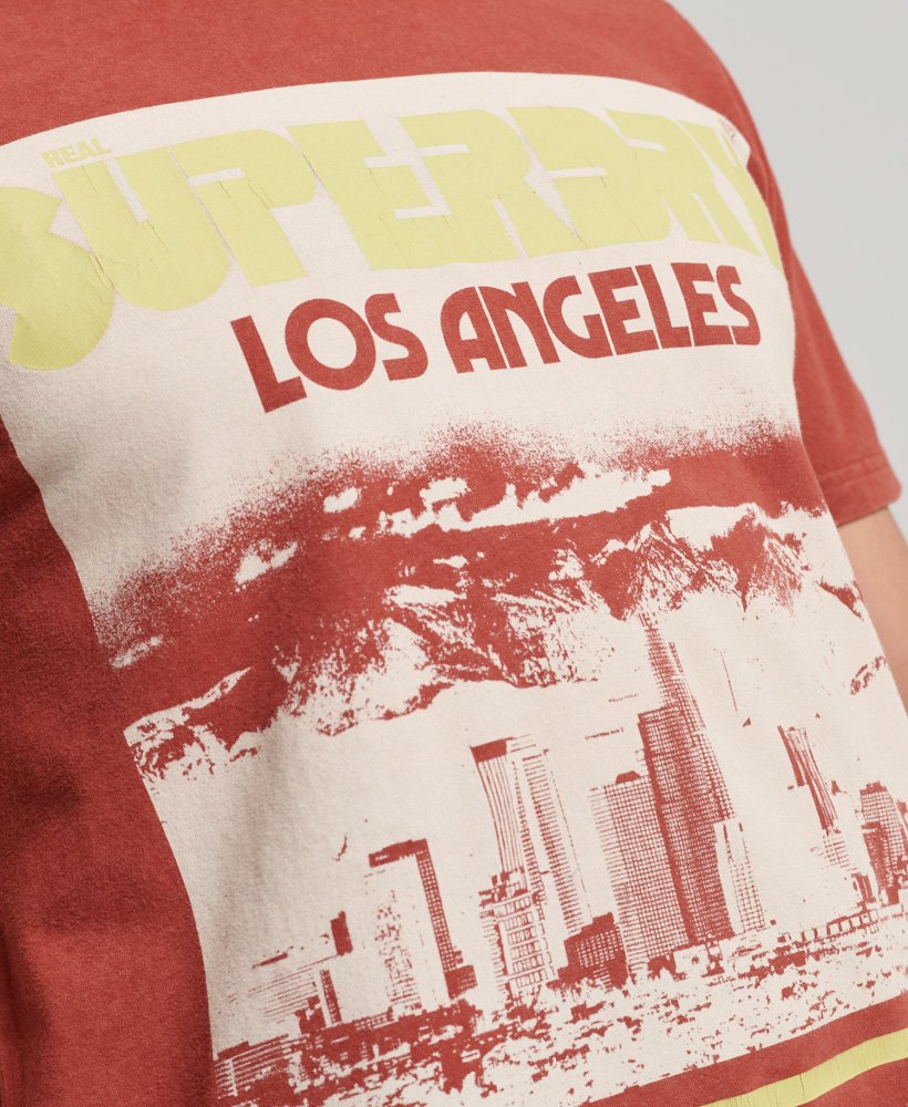 vintage foto t-shirt in gerookt kaneeloranje