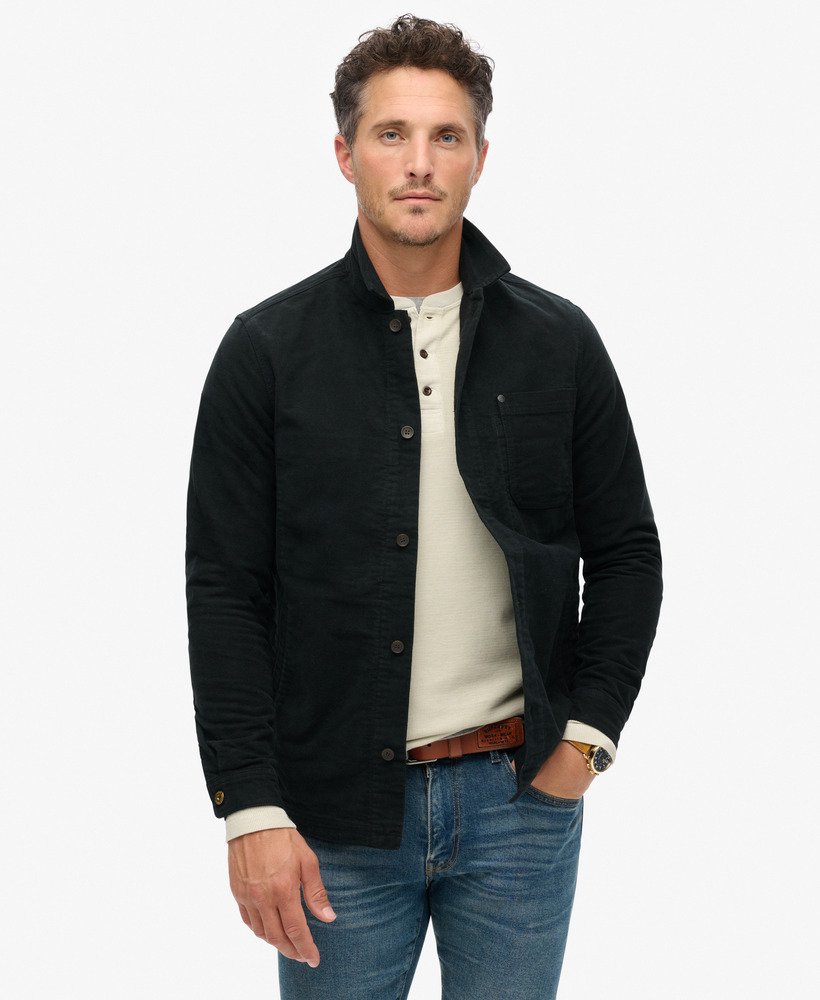 the merchant store - moleskin overshirt in zwart
