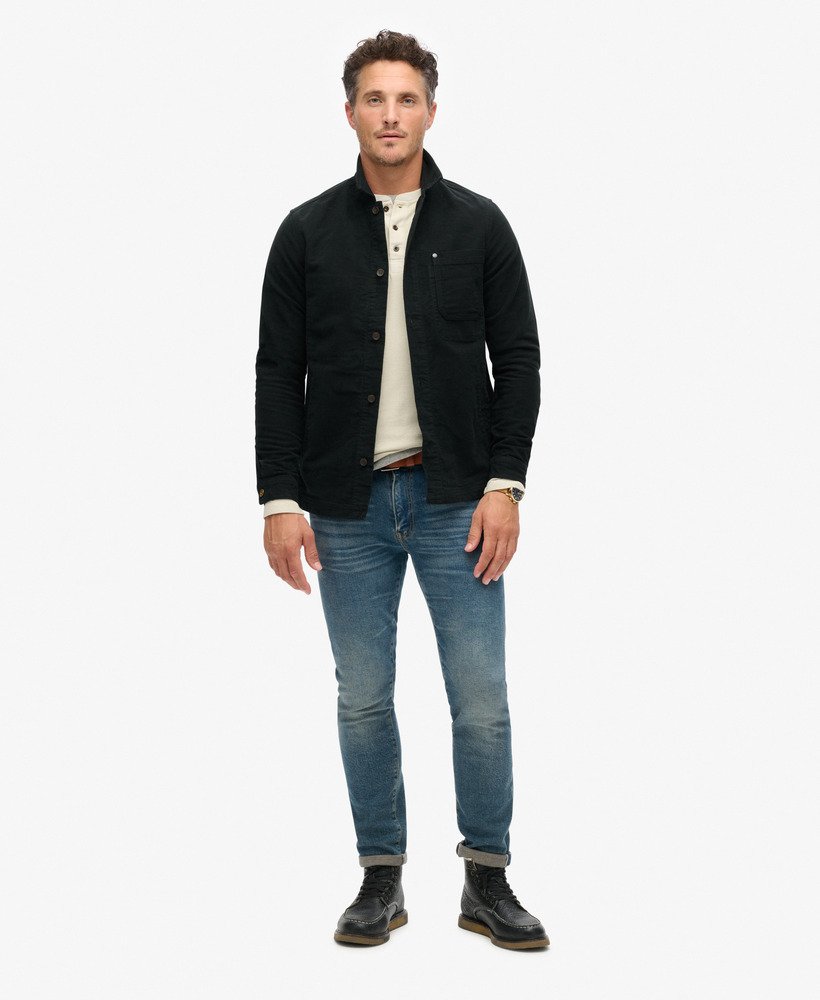 the merchant store - moleskin overshirt in zwart