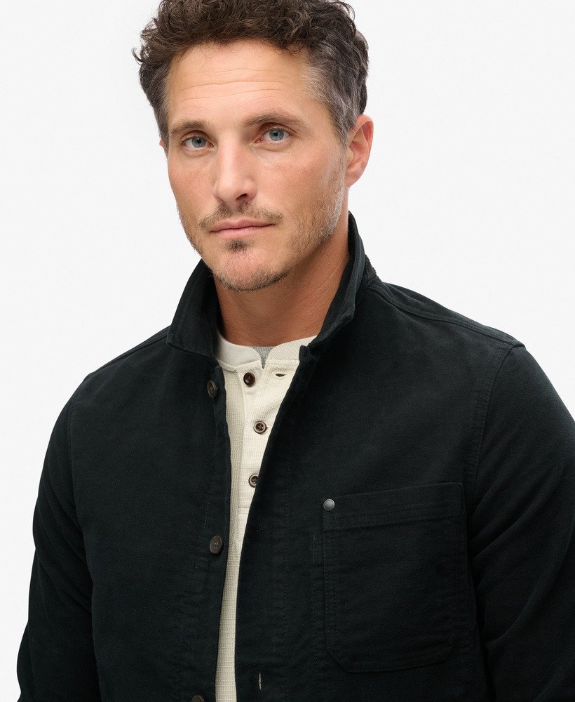 the merchant store - moleskin overshirt in zwart