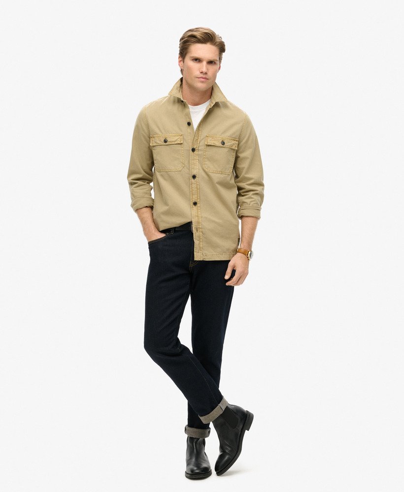 militair overhemd met lange mouwen in canyon sand brown